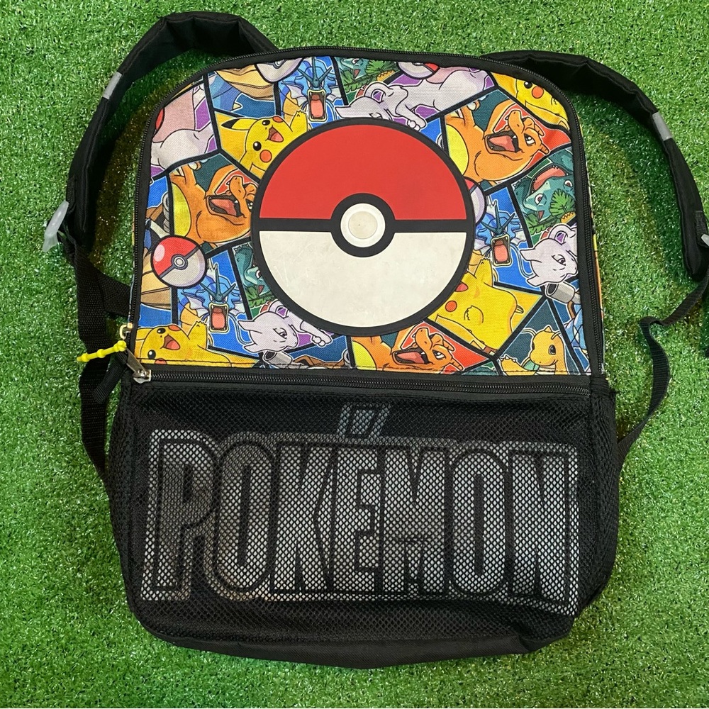 Vintage Y2K Pokemon AOP Backpack Embossed Rubber PokeBall Design